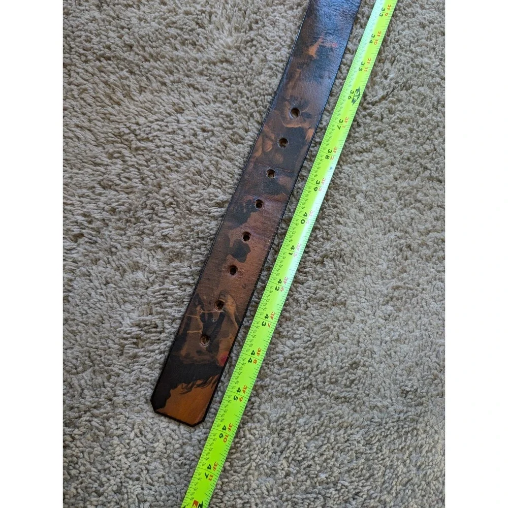 Jon Wye Belt Zombies in the Wild West Western Mens Size 38(?)‎ Leather USA Made